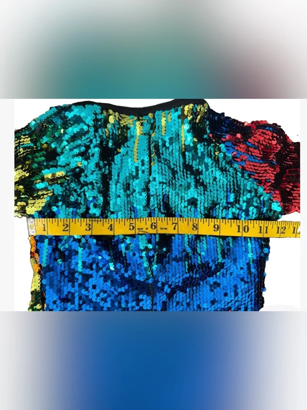 Weissman Costumes Adult Multicolor Sequin Long Sleeve Biktard Dance Costume MC